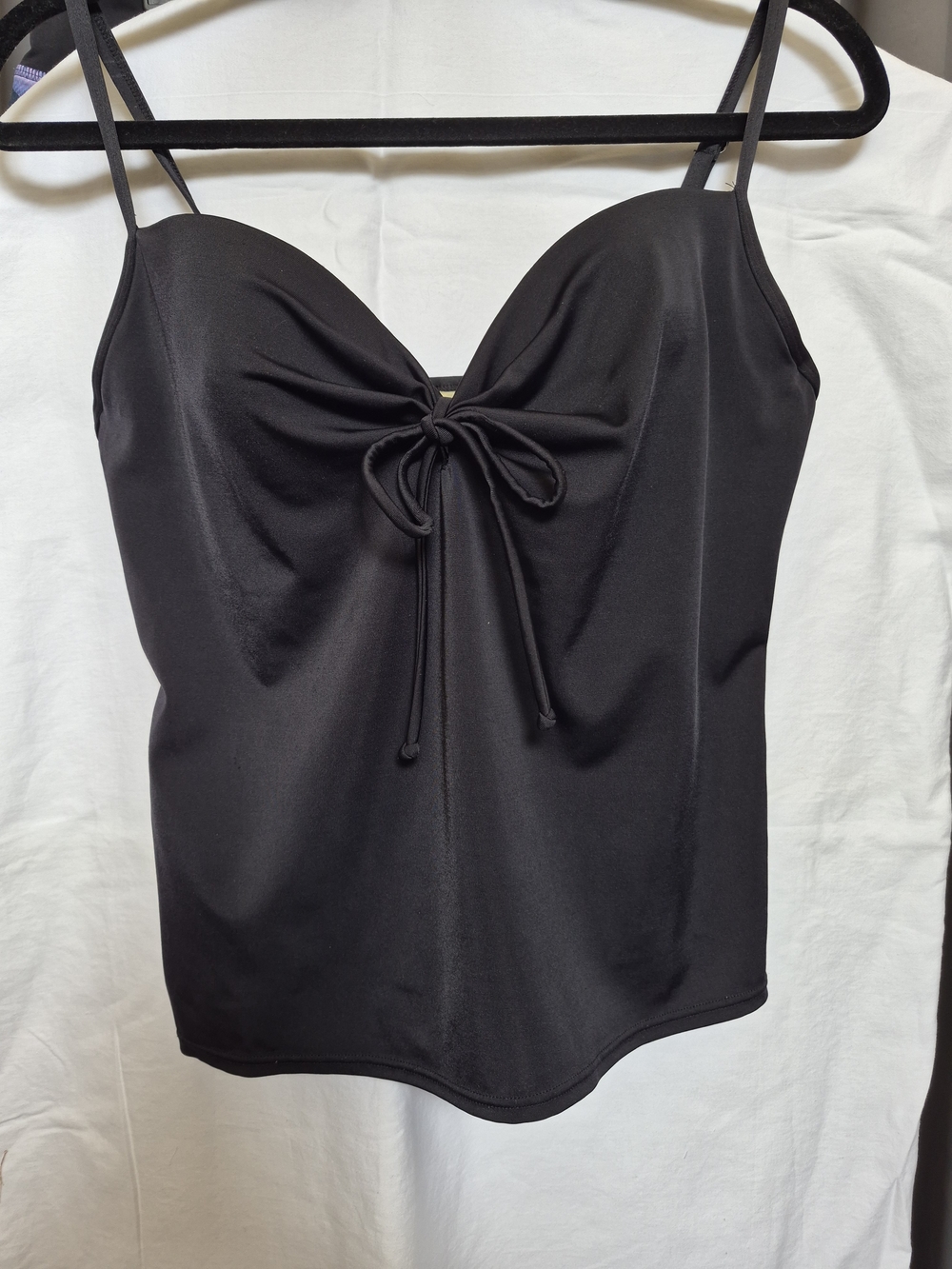 Victoria's Secret Black Tie-Front Tankini Top